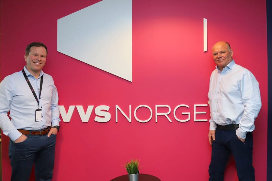 Administrerende direktør Thorbjørn Theie og driftsdirektør Vidar Skoglund har store ambisjoner om vekst for VVSNorge. Så langt har ingen banket på døra, uten at det bekymrer dem det minste. 
