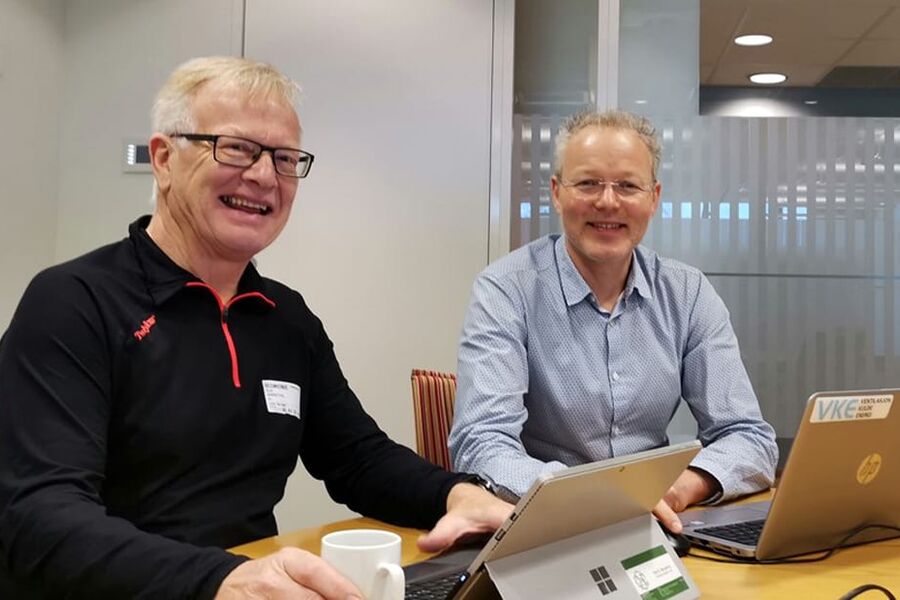 Ola E. Skrautvol og Thor Lexow i arbeidet med ny ventilasjonsteknikerutdanning.