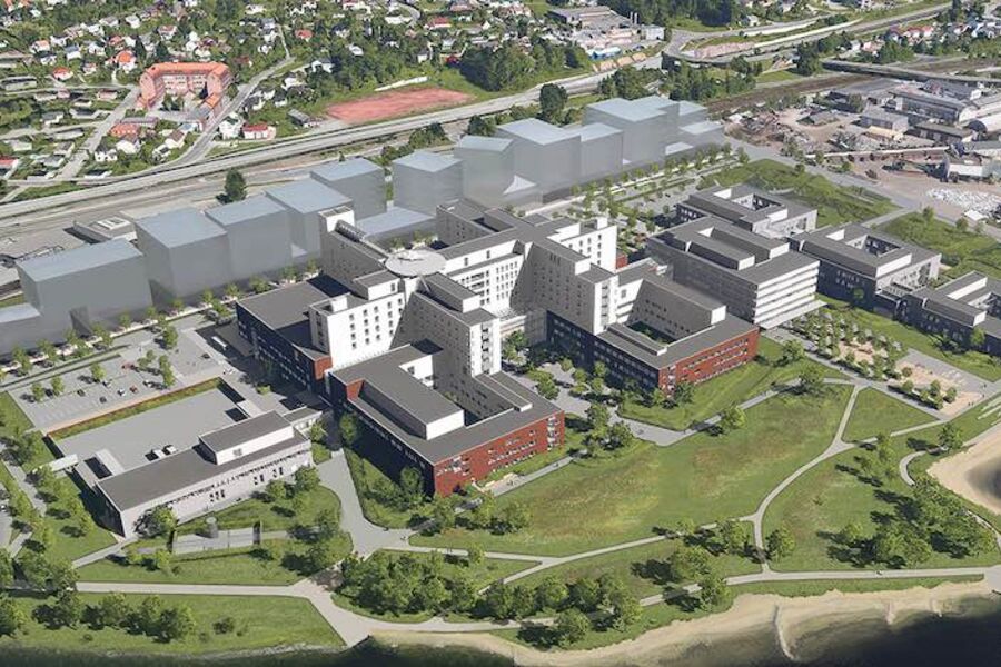 Illustrasjon av Nytt Drammen sykehus: LINK arkitektur, Ratio og Bølgeblikk