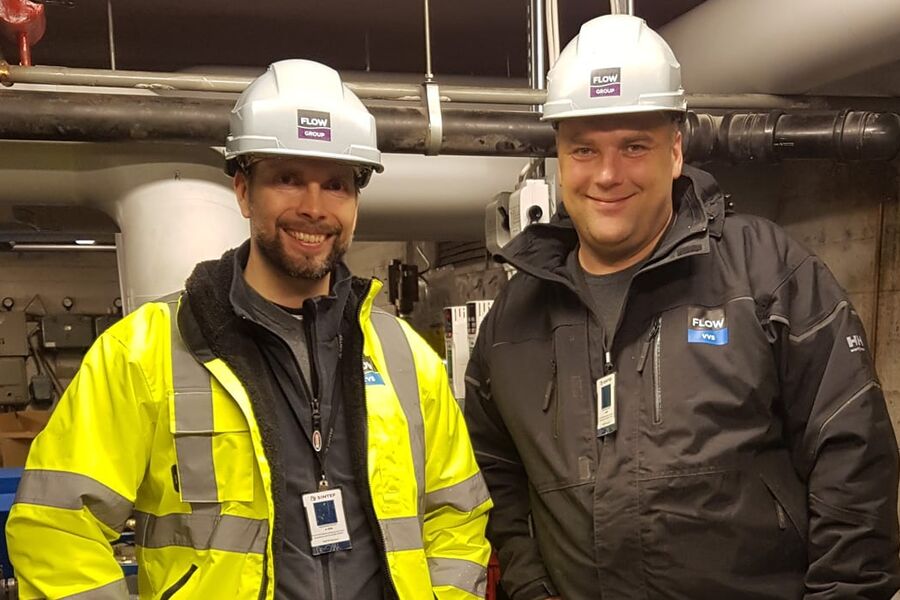 Bilde av: (fra venstre) Joakim Arnesen ,daglig leder Flow Meisingset VVS, og Marcin Odrowaz-Petrykowski, servicetekniker
Flow Meisingset VVS.