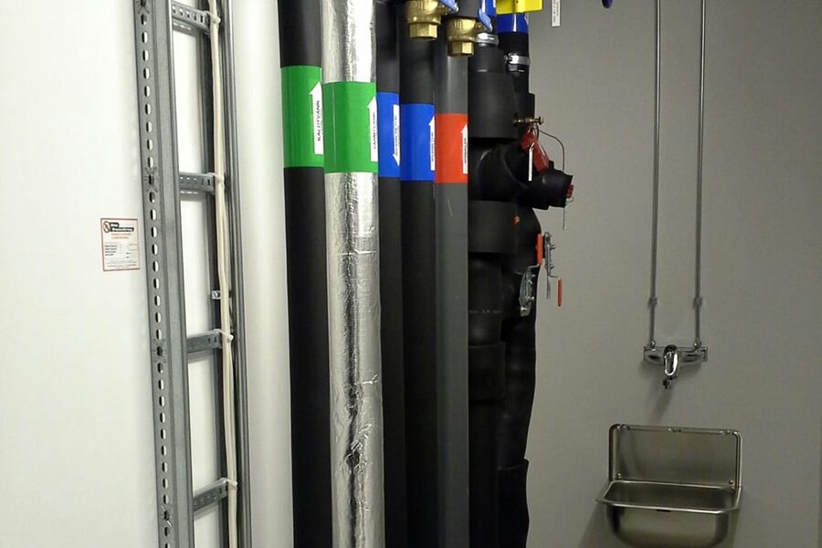 Rørføringer i bøttekott