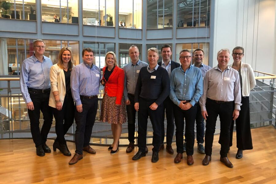 RIFs Bygg- og eiendomsforum. F.v. Ari Soilammi (RIF), Kjersti Folvik, Ottar Skarstein (ÅF Engineering), Liv Kari Skudal Hansteen (RIF), Olav Struksnes (Erichsen & Horgen), Per Erik Medhus (Aas-Jakobsen), Bjørn Tore Landsem (Rambøll), Jon Børge Stette (Dr. Techn. Olav Olsen), Jonas Reitan (OSE), Kjetil Ruud (Norconsult) og Karen Riddervold (WSP). Foto: RIF.
