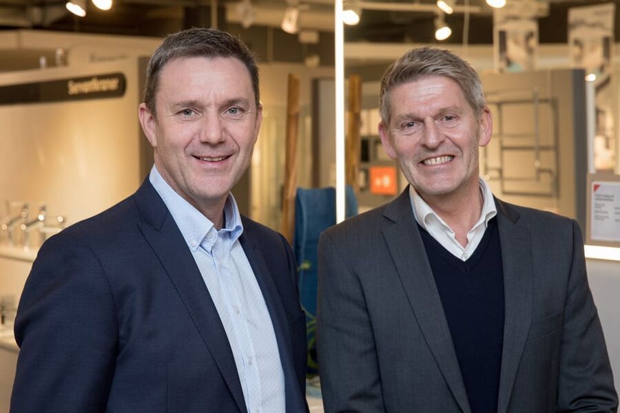 Styreleder i Comfort-kjeden, Stig Fylling, og Tom Andersen, styreleder i Bademiljø. 