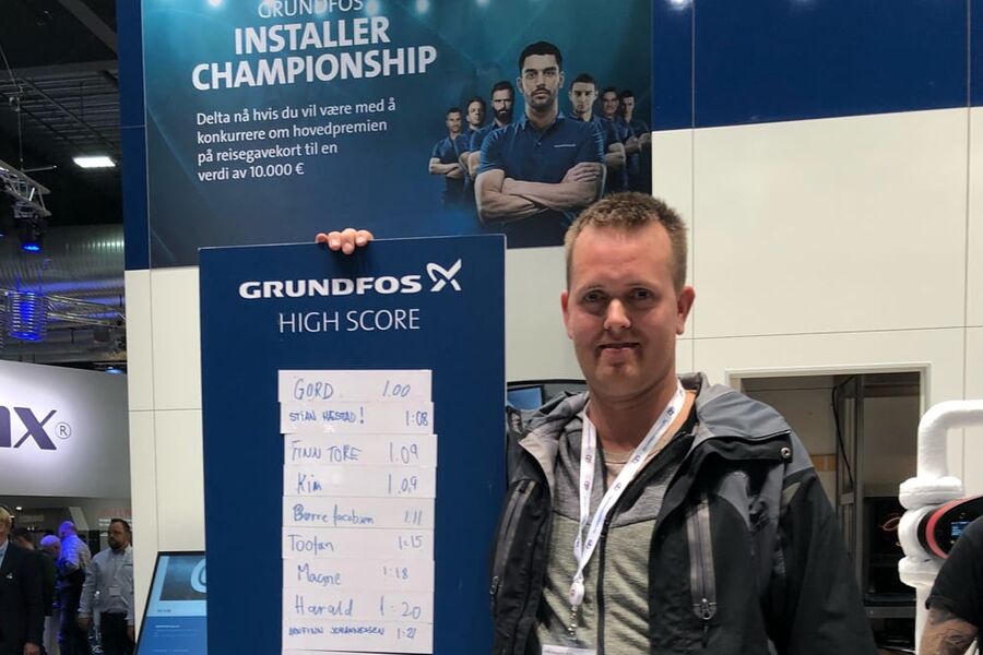 Gord Kåre Træland fra bedriften Nils Kloster AS i Kvinesdal ble den ovelegne vinneren av Grundfos Installer Championship Norge