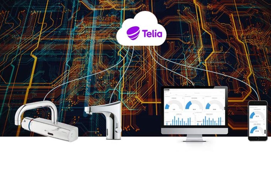 FM Mattsson og Telia har iverksatt et nyskapende prosjekt for å utforske digitaliserings muligheter med tilkoblede kraner for offentlige miljøer som f.eks. sykehus og svømmehaller.