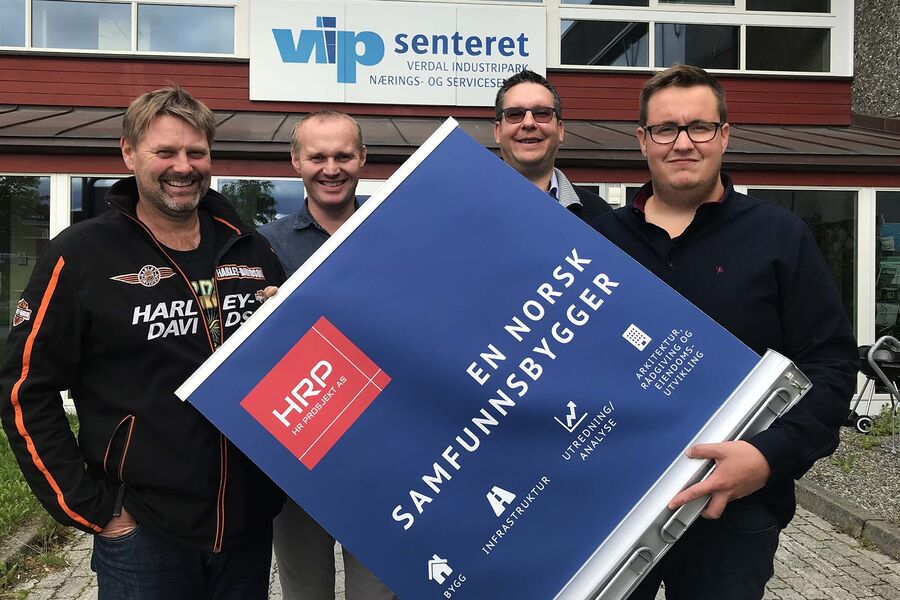 HRP Verdal: F.v. Stein Erik Fiskum, Alf Morten Ørtugen, Arnt Tore Lustad og avdelingsleder Ole Kristian Høiås står for HRPs etablering på Verdal