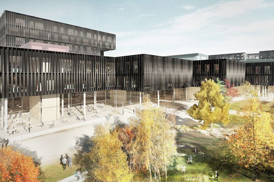 Ikke noe småtteri, det nye bygget som er planlagt ved Blindern. Foto: RATIO Arkitekter AS / CUBO AS