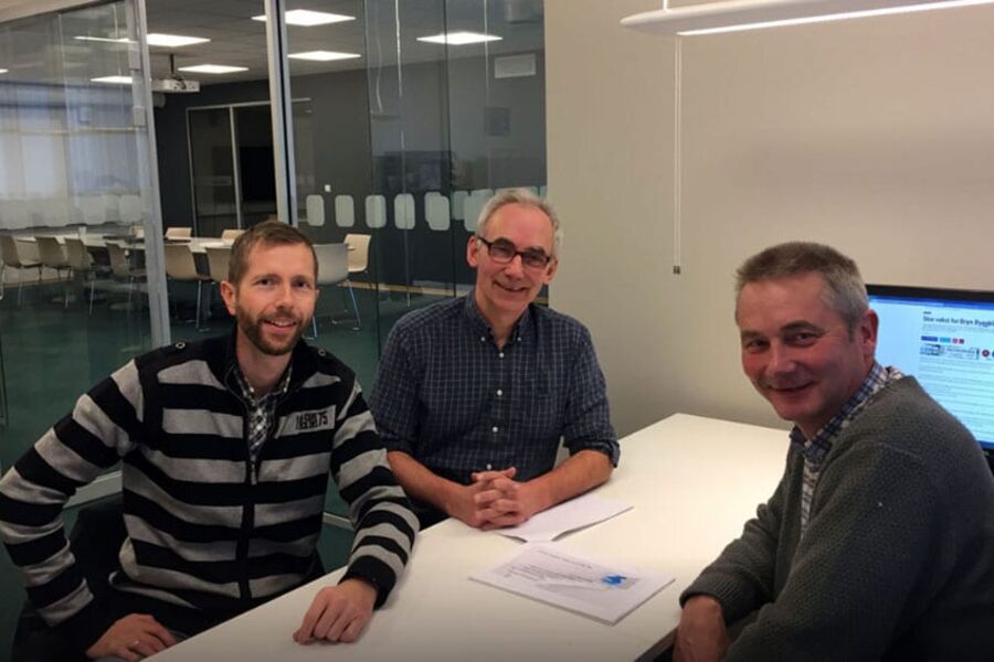 Her ser vi deler av ledelsen i Bryn Byggklima representert. Fra venstre: Bjørnulf Hannevold, Divisjonsjef entreprise, Tom Schøyen, Daglig leder, og Terje Holmberg, Divisjonsjef ettermarked. 