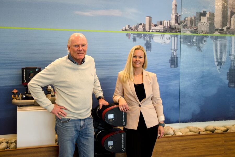 Forretningsutvikler, Paal Moen, og Marketing manager Terese Lunde i Grundfos, mener rørleggeren må være forberedt, så de kan  hjelpe sine lokale kunder med de problemene overvann fører med seg, og spesielt hvis det skulle bli flom og ødeleggelser. 