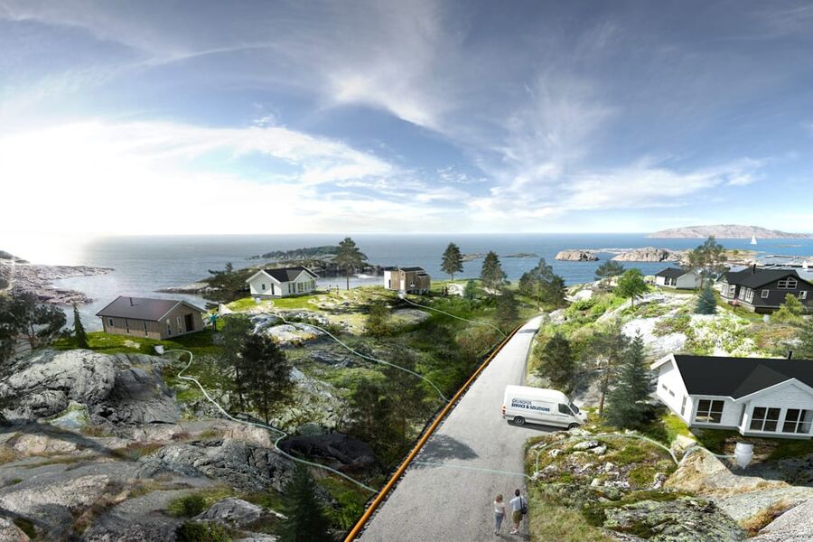 Pust Autodapt er en pumpestasjon som med bare tre komponenter er en komplett pumpestasjon, og er beregnet for både hus og hytter.Illustrasjon: Grundfos