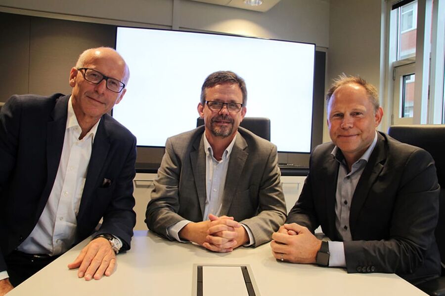 Halvard Gavelstad, Terje Røising og Frank Jaegtnes. Foto: Byggeindustrien