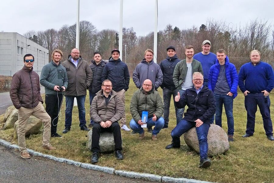 Fagskolen Innlandet  Gjøvik, på studietur til Danmark. Foran til høyre, Ola E. Skrautvol,  sivilingeniør VVS og lektor ved Fagskolen på Gjøvik.