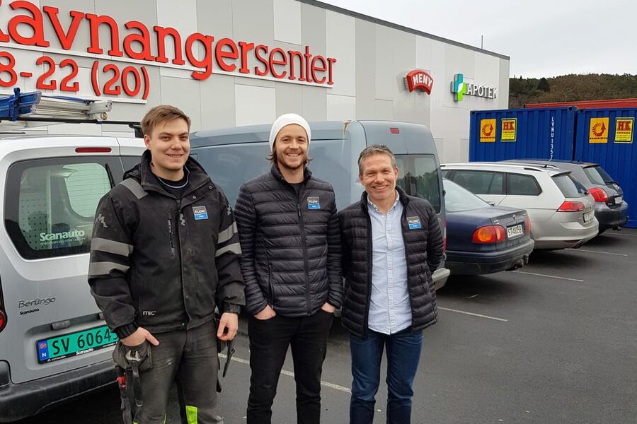 Teamet i FLOW Bjørgvin VVS AS, fra venstre: Adrian H. Eriksen, Raymond Askeland og Trond Eriksen.