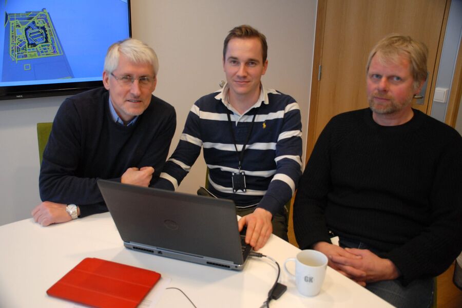 Styrer GK Inneklimas prosjekt ved nye Deichmanske hovedbibliotek i Oslo. Fra ventre Arne Dahl, Petter Helland og Steinar Engh. Foto: VVSforum/Per H