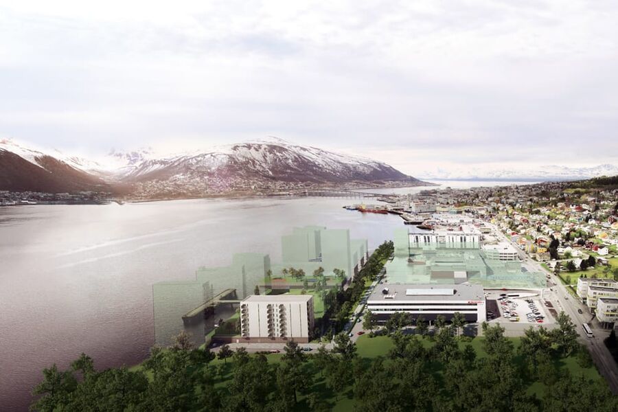 Prosjektet Kræmer Brygge i Tromsø er et av prosjektene som får konseptutredningsstøtte fra Enova. 