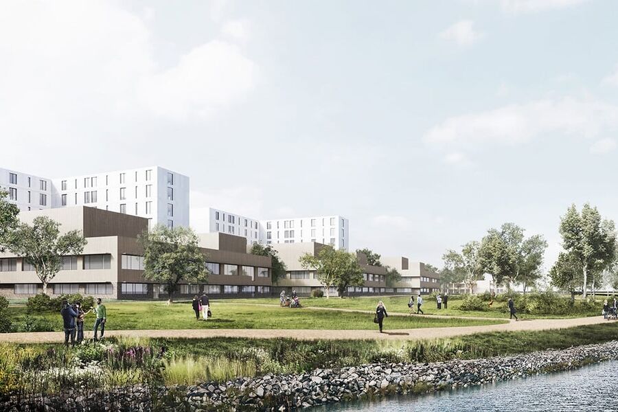 Nye Drammen Sykehus. Illustrasjon:Cura gruppen