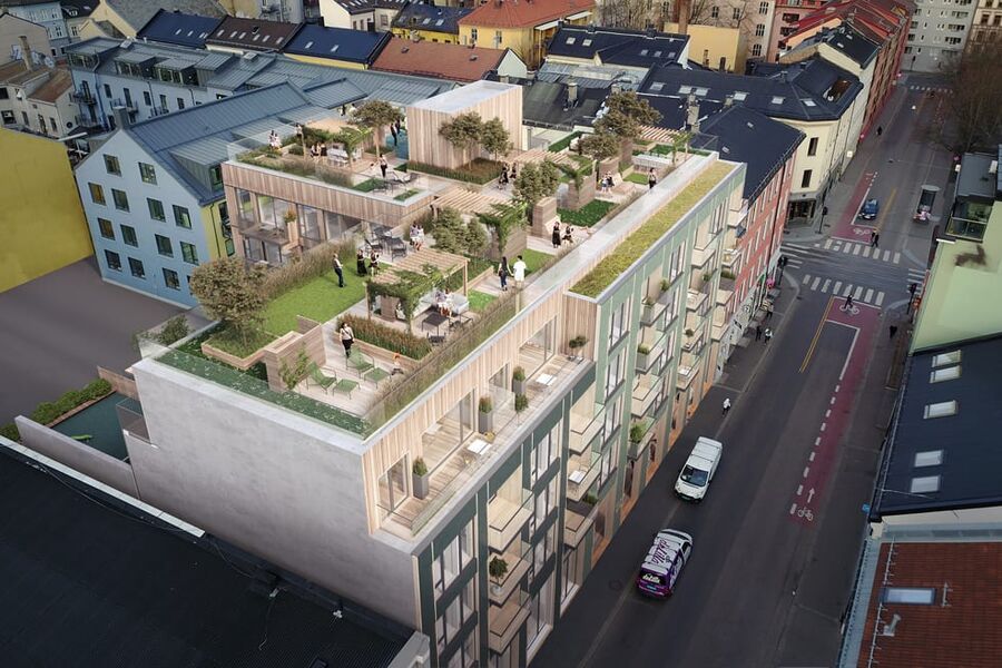 Illustrasjon Nordre gate 20-22. i Oslo.