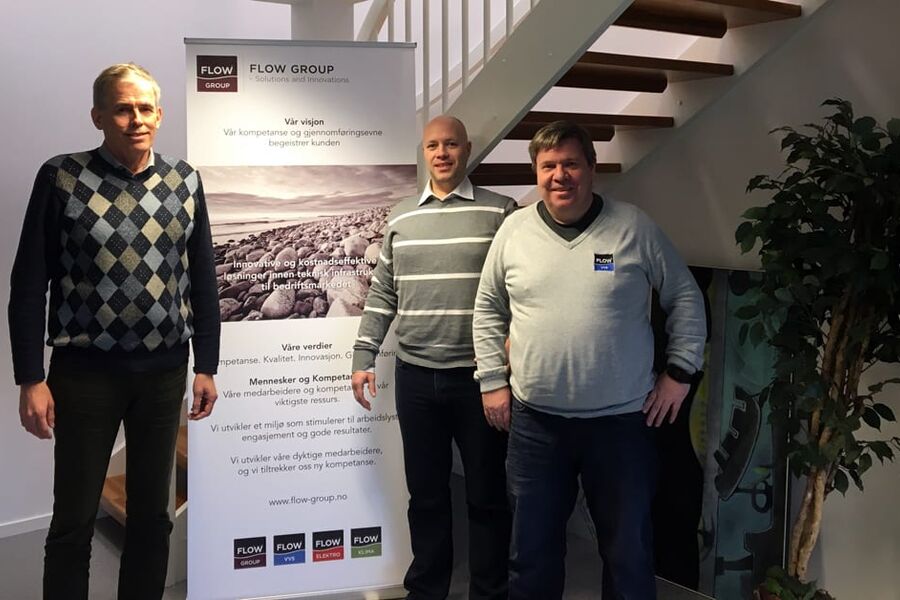 Prosjektteamet i FLOW Bjørgvin VVS AS, fra venstre: Stig O. Bjerck, Richard Guttormsen og Jan-Erik
Urhaug.