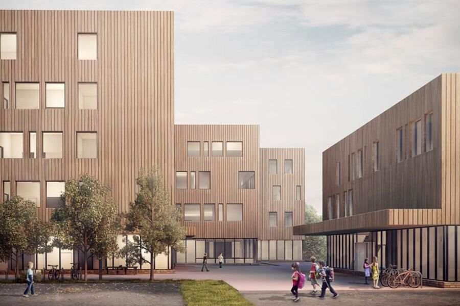 Vestli skole. Illustrasjon: GASA AS