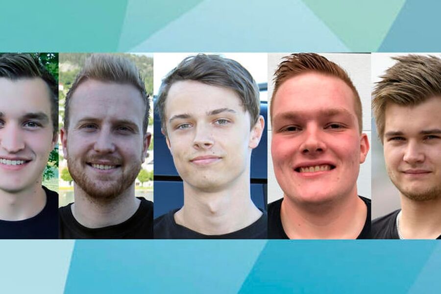 Aanund Aas (Buskerud, Strand & Teksle AS), Didrik Hauge (Hordaland, Chr. M. Vestrheim AS), Jonas Bjerke Aarhus (Oslo og Akershus, Wislan Rør AS), Simon Nesje Holmeset (Møre og Romsdal, Johansen VVS) og Tobias Bjørkmo Ellingsen (Nordland, Rørlegger Jan Ellingsen AS)