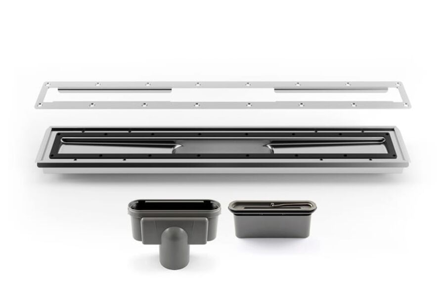 Klemringarmaturene er tilgjengelig i fire lengdevarianter og er inkludert utløpshus. Disse kommer som to versjoner sampakk, med vannrett eller loddrett utløp, og begge er med vannlås