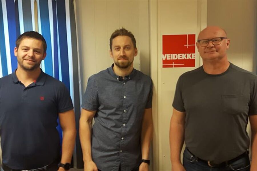 Fra venstre: Trym Rogne (Prosjektleder Oras), Kåre Ydsti (Prosjektleder Veidekke) og Jon Ole Helgetun (Leder Prosjektutvikling Oras).