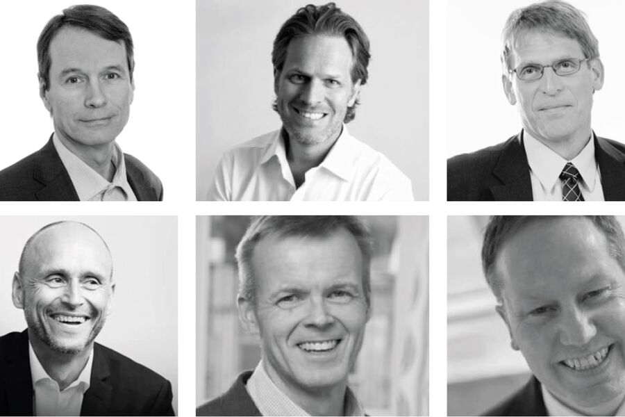 Foredragsholdere på årets program: 
Øverst fra venstre: Jan Myhre - prosjektdirektør for Digibygg i Statsbygg, Stefan Hyttfors, Jon Valen-Sendstad - konsernsjef i GK Gruppen AS
