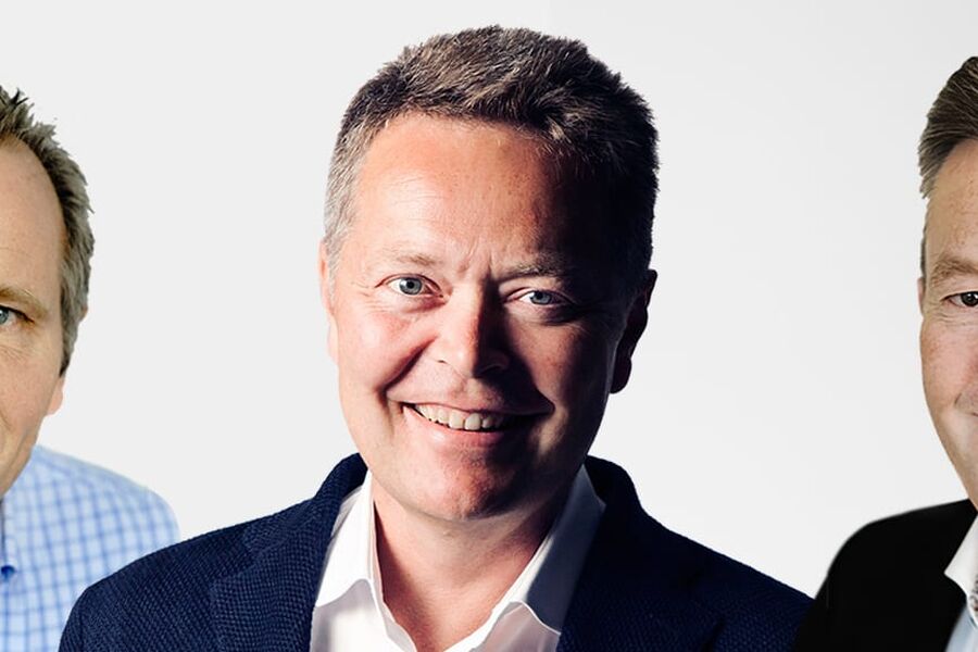 Fv. Gunnar Egset (daglig leder i Johs Holt),  Christian Nørgaard Madsen (konsernsjeft i Multiconsult ASA) og Geir Knutsen (adm. dir. i Hjellnes Consult)  