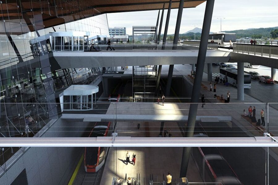 Totalt har et 40-talls Sweco-medarbeidere, i all hovedsak fra bergenskontoret, vært involvert i utbyggingen av Terminal 3 ved Bergen Lufthavn, Flesland. Foto:Sweco.