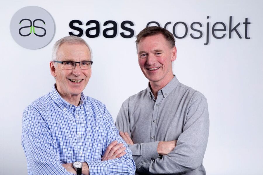 Pål Hanssen til venstre, Torstein Tveiten (ny daglig leder) til høyre.