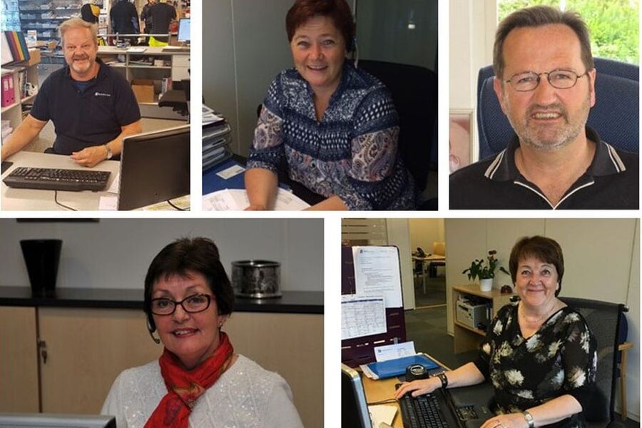 På bildet ser vi øverst fra venstre: Gunnar Lillebø, Hege Seim og Arild Storetvedt Nederst: Bjørg Østrem og Tove Dramstad.