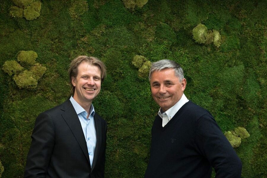 Fra venstre: Konsernsjef i BetonmastHæhre Jørgen Evensen og Konsernsjef i Tronrud Gruppen Haakon Tronrud
