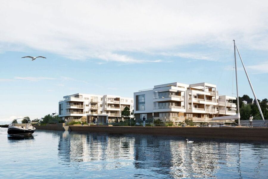 Husøy Havn. Illustrasjon: SPIR Arkitekter