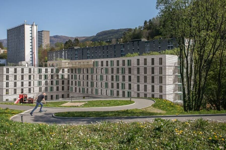 Studentsamskipnaden i Bergen (SiB) bygger 325 nye studenthybler. Illustrasjon: B+B arkitekter as
