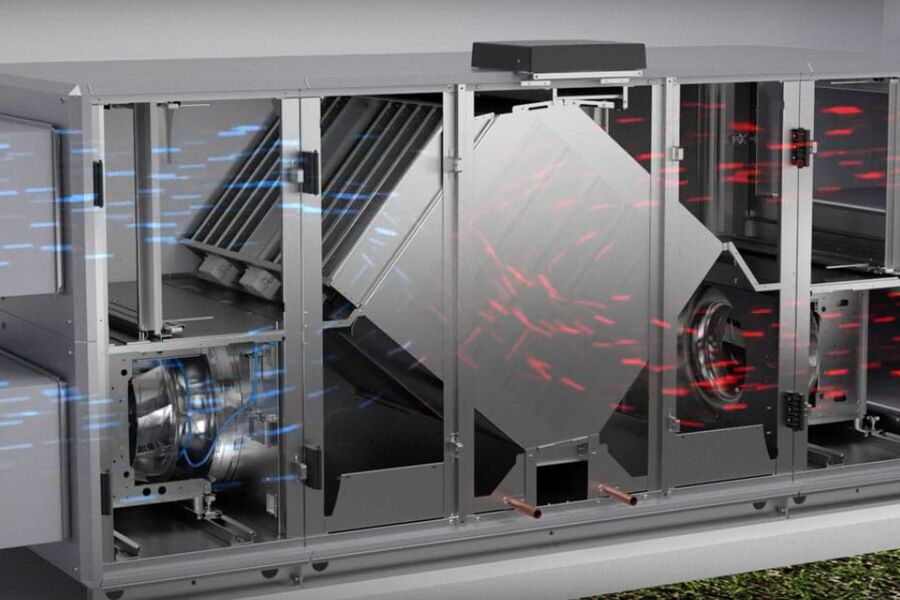 I den nye generasjonen av GOLD PX inngår nye RECOflow motstrømsvarmeveksler. Denne passer spesielt godt i f.eks boligkompleks, der det finnes risiko for luktoverføring og det derfor er viktig a? separere tilluft og avtrekksluft.