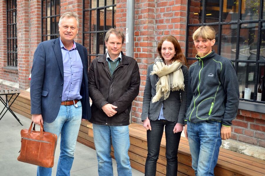 Glade for støtte til forskning: Norconsults forskningsprosjekt får 8,4 mill. i støtte fra Forskningsrådet. Fra venstre: Prosjektleder Trond Thorgeir Harsem, Norconsult, Vidar Havellen, Norconsult, Inga Berre Universitetet i Bergen og Jon Kockbach, Christian Michelsen Research. 