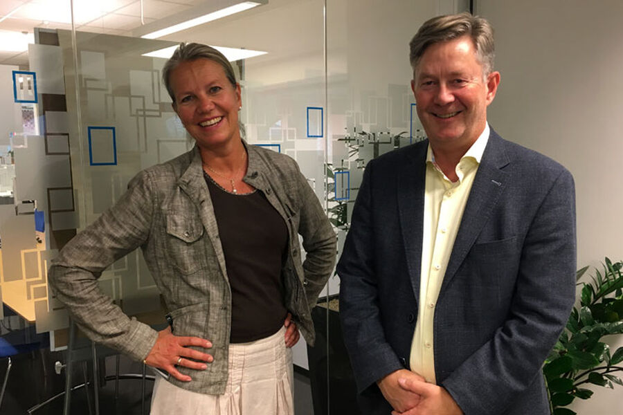 HR-direktør Hanne Helèn Skattum, og administrerende direktør Geir Knudsen i Hjellnes Consult.