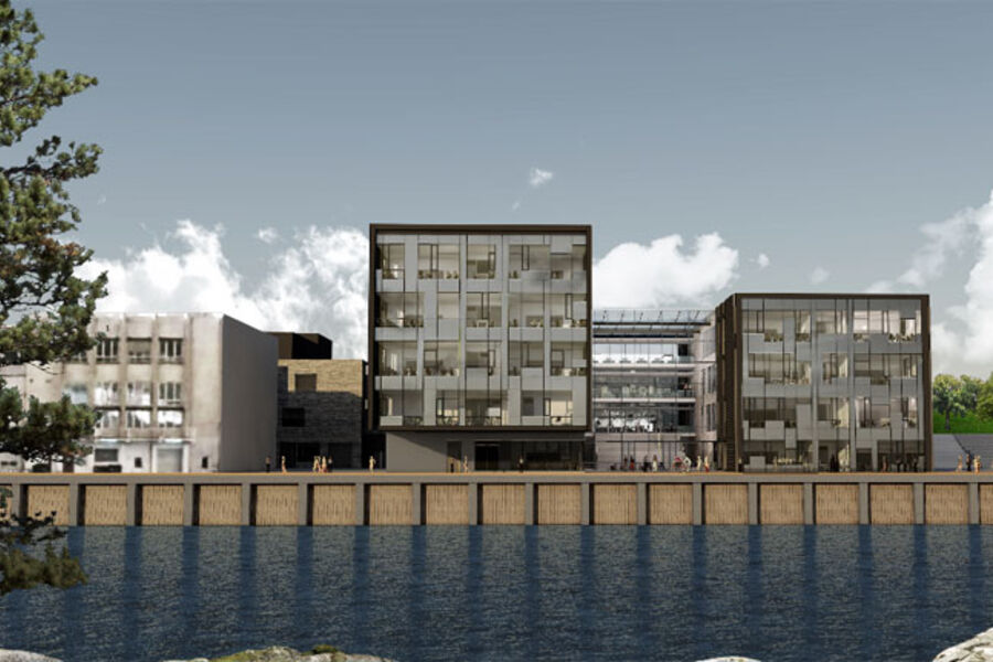 Nye Skien videregående skole.Illustrasjon: Link Arkitektur