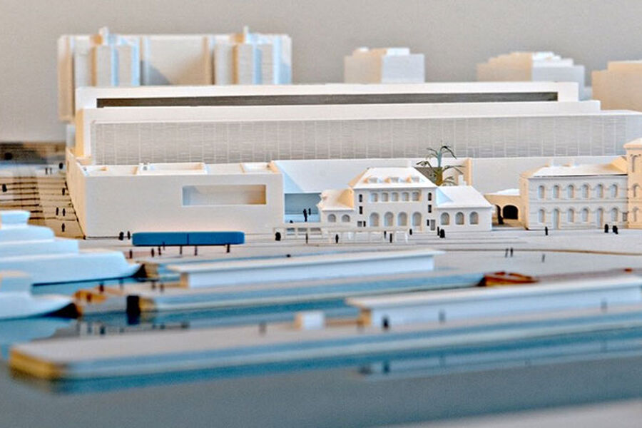 Modell av det nye nasjonalmuseet. Foto: Fotograf Ken Opprann. Modell: Kleihues + Schuwerk / Oslo Modellverksted