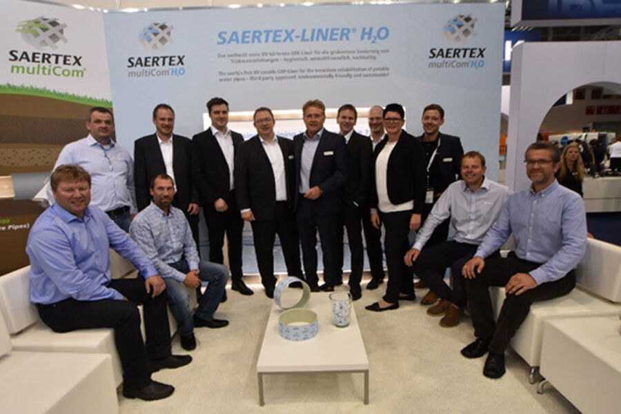 Sterke forbindelser mellom Norge og Tyskland. Saertex, Sande kommune og Kjeldaas med full besetning under IFAT-messa i München. Foto: Odd Borgestrand.