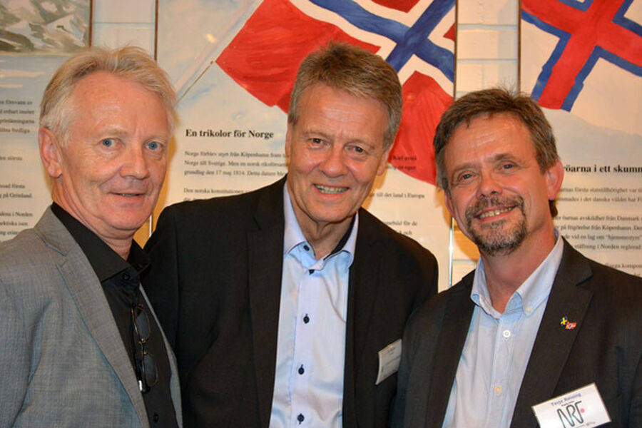 Her har vi trekløveret i arrangørstaben. Fra venstre, Bjarne Haugland (VVP), Tor Backe (RørNorge) og Terje Røising (NRF).