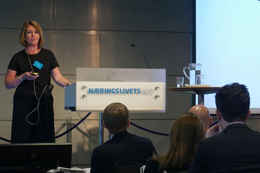 Adm. direktør Grete Aspelund på Abelias konferanse 