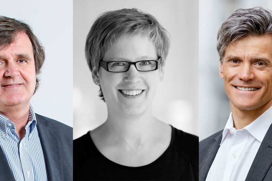 F.v. Terje Gilje, BOB BBL (varamedlem), Tonje Frydenlund, Snøhetta (varamedlem) og Jon-Erik Lunøe, OBOS, (styremedlem). 