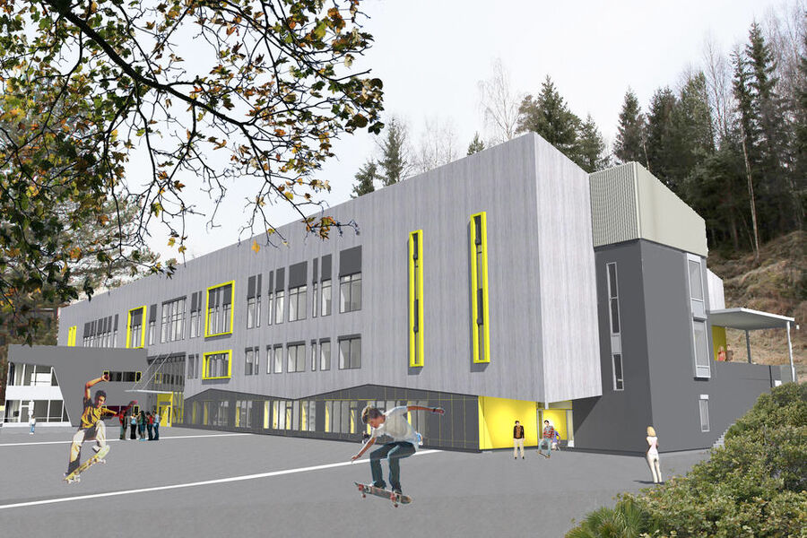 Skisse av nye Tokerud skole som skal tas i bruk høsten 2016. Foto: