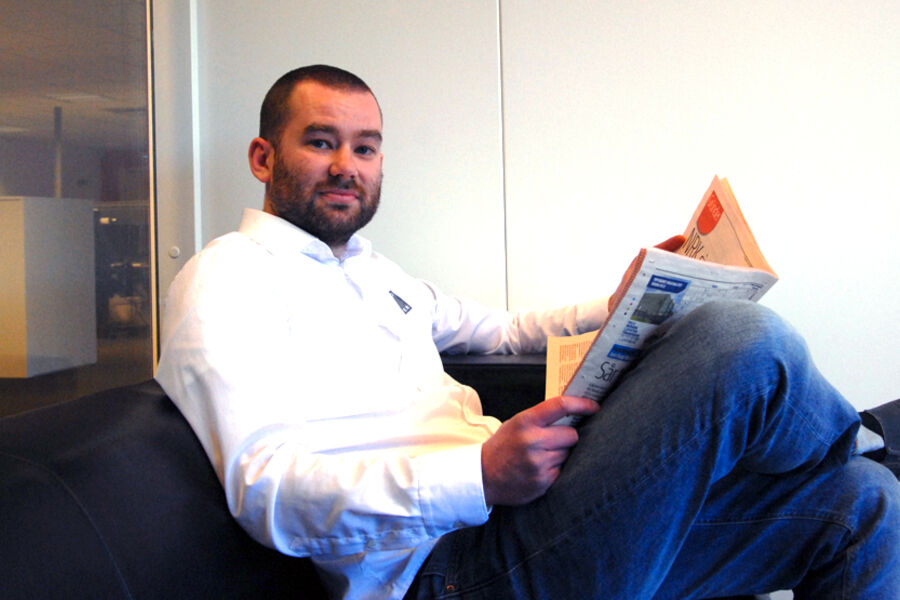 Stian Mostue Hanssen: - -Rådgivere og store ventilasjons- og rørleggerbedrifter forstår at BIM åpner for å gjennomføre prosjekter mer effektivt, særlig på større oppdrag. Foto: VVSforum/Per Henriksen