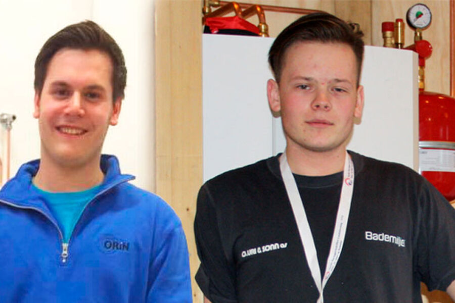 Joakim Nyquist og Alexander Nygård Mathisen er videre til NM i rørleggerfaget under Yrkes-NM 2016. Foto: RørNorge