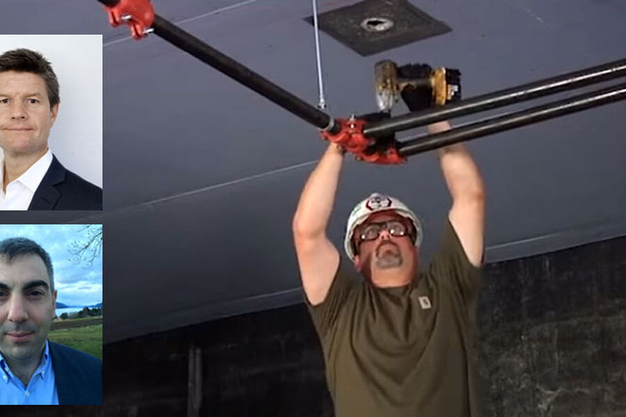 Jarle Amble(øverst ) og Christopher Cowan skal styrke salget innenfor varme - kjøling for Victaulic i Norge. 