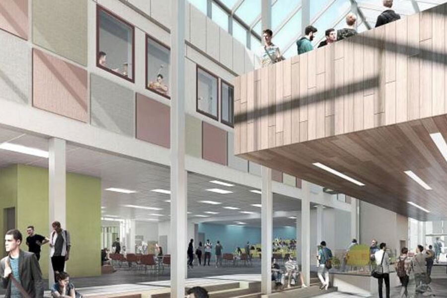 Skogmo videregående skole skal stå ferdig sommeren 2017. 