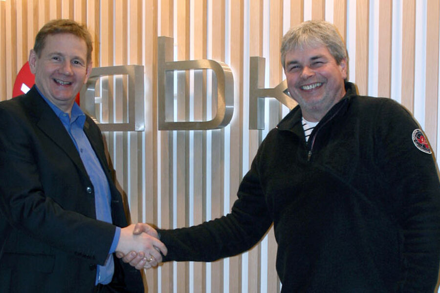 Adm.direktør i ABK, Daniel Kristensen, og Tor Sanne fra Kuldemesteren. 