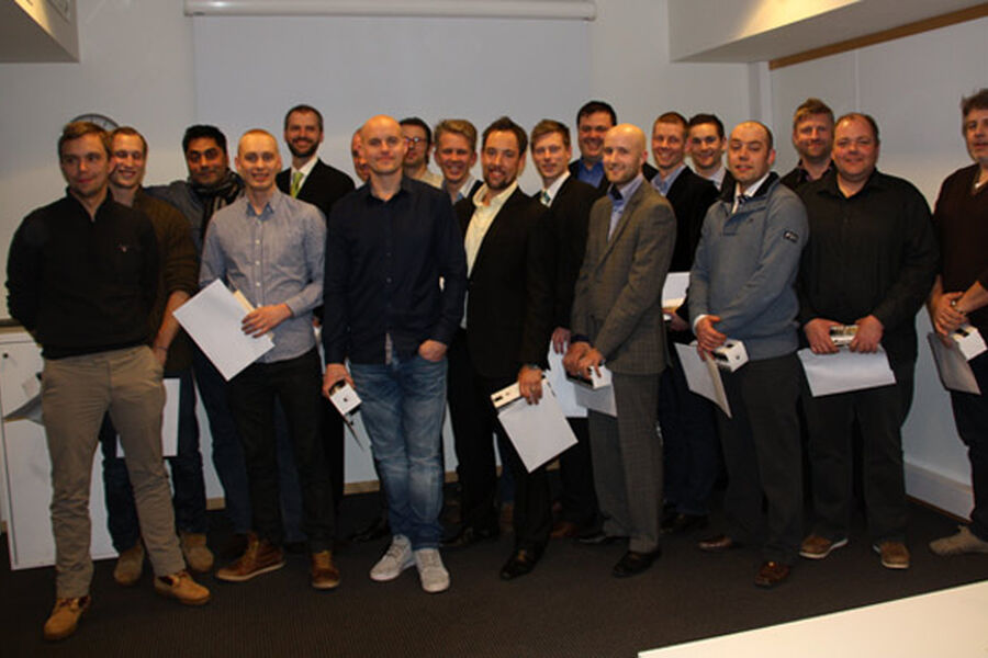 - Tromsø har nok av studenter innen andre bransjer og fag, men vi mangler personer med teknisk fagkompetanse i VVS-bransjen, sier Geir Bangsund hos Brødrene Dahl. Foto: KEM-kullet  - 2013, Fagskolen Oslo. 